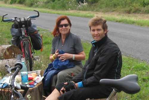 Annie et Alexandre en randonnée vélo